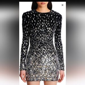 New balmain Sequin Crystal Embellished Mini Dress